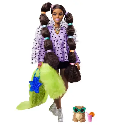 Golf verdieping schoenen Barbie Extra pop met vlechten en Bobble haarbanden