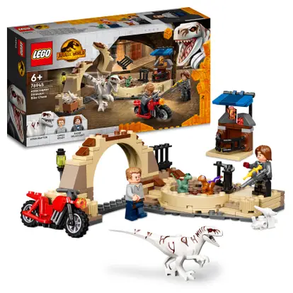 salami speler Aktentas LEGO Jurassic World Atrociraptor dinosaurus motorachtervolging 76945