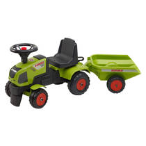 Falk Claas looptractor met aanhanger