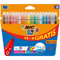 BIC Kids kleurstiften in etui 18-delig