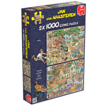 Jumbo Jan van Haasteren 2-in-1 puzzel Safari en storm - 1000 stukjes