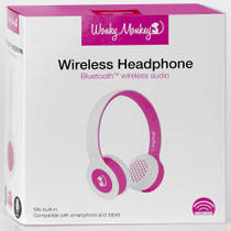 - Wonky Monkey Wireless Bluetooth Headphone Roze-Wit