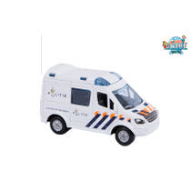 Kids Globe pull back politieauto die-cast - 8 cm