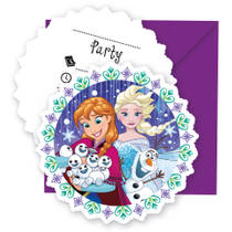 Disney Frozen Snowflakes uitnodigingen - 6 stuks