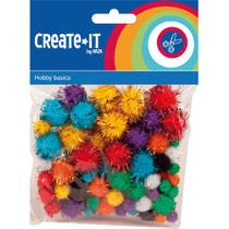 Create-it pompoms glitter 78-delig