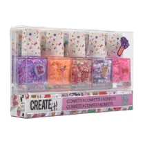 Create It! nagellak set met confetti 5-delig
