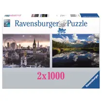 Ravensburger puzzelset Londen/Life in Mountains - 2 x 1000 stukjes
