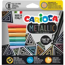 Carioca Metallic fine markers set van 8