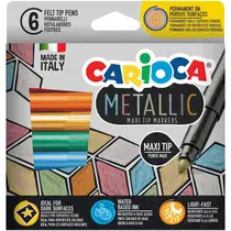 Carioca Metallic maxi markers set van 6