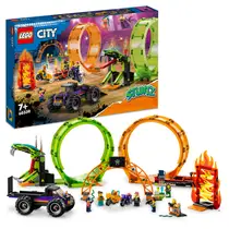 Intertoys LEGO City Stuntz Dubbele looping stuntarena 60339 aanbieding