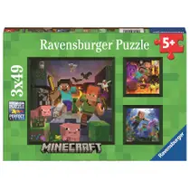 Ravensburger puzzel Minecraft Biomes - 3 x 49 stukjes