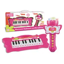 Bontempi Igirl mini keyboard met microfoon - roze