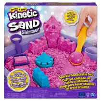 Kinetic Sand glinsterend zandkasteel speelset - roze