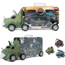 Dinosaurusvrachtwagen met 3 kleine monster trucks