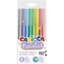 Carioca viltstiften pastel set van 8