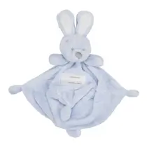 VIB knuffeldoekje met konijnenhoofd - blauw