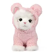 Studio Pets Mousie knuffelkat met teddy truitje - 23 cm