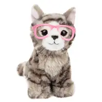 Studio Pets Paige knuffelkat met bril - 16 cm