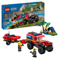 Intertoys LEGO CITY brandweerauto 4x4 met reddingsboot 60412 aanbieding