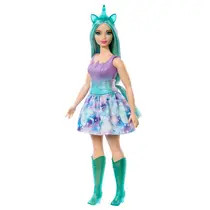 Barbie eenhoornpop - paars/groen