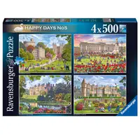Ravensburger puzzel Happy days koninklijke woningen - 4 x 500 stukjes