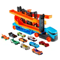 Hot Wheels Lift & Launch parkeergarage + 10 auto's