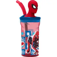 Spider-Man 3D figuurbeker met rietje - 360 ml