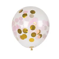 Confetti ballonnen set 5-delig - roze/goud