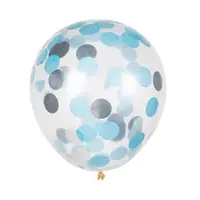 Confetti ballonnen set 5-delig - blauw/zilver