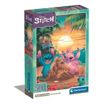 Clementoni Disney Stitch compacte puzzel zandkasteel - 500 stukjes