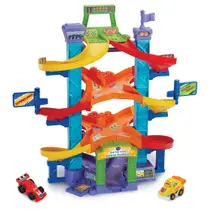 VTech Toet Toet Auto's kriskras racetoren + Stefan Stuntauto