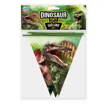 Dinosaurus papieren slinger 7 vlaggetjes - 3 meter