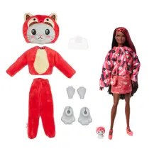 Barbie Cutie Reveal kitten in rood pandakostuum