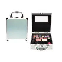 Casuelle mini make-up koffer zilver groen 33-delig
