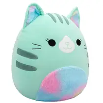 Squishmallows knuffel Corinna de blauwe kat met tie-die buik - 60 cm