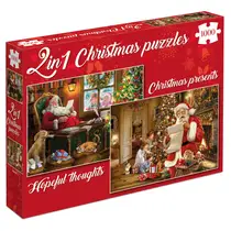 Christmas Presents & Hopeful Thoughts puzzelset - 2 x 1000 stukjes