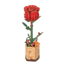 Robotime Rowood 3D houten rode roos