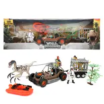 World of Dinosaurs XL speelset met jeep en boot