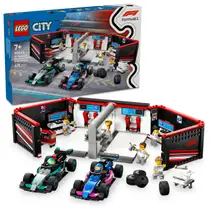 LEGO CITY F1 garage met Mercedes-AMG en Alpine auto's 60444