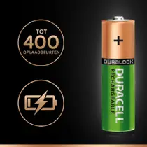 Duracell Plus AA oplaadbare NiMH batterijen - 4 stuks