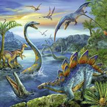 Ravensburger puzzelset dinosaurus - 3 x 49 stukjes productafbeelding 2