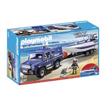 PLAYMOBIL City Action politietruck met speedboot 5187