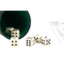 Longfield Games dobbelbeker met dobbelstenen en scoreblokje productafbeelding 3