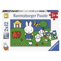 Ravensburger Nijntje puzzelset Nijntje bij de dieren - 2 x 12 stukjes