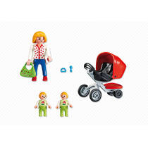 PLAYMOBIL City Life tweeling kinderwagen 5573 productafbeelding 2