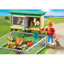 PLAYMOBIL Country konijnenhok met buitenren 6140 Main Image - 2