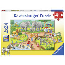 Ravensburger puzzelset een dag in de dierentuin - 2 x 24 stukjes