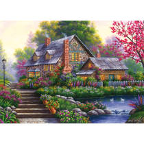 Ravensburger puzzel Romantisch huisje - 1000 stukjes productafbeelding 2