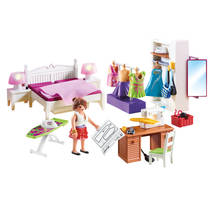 PLAYMOBIL Dollhouse slaapkamer met mode ontwerphoek 70208 productafbeelding 4