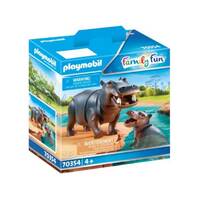 PLAYMOBIL Family Fun nijlpaard met baby 70354